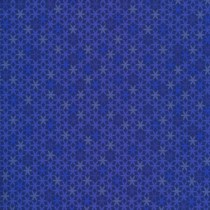 Navy blue fabric with subtle light blue touching stars