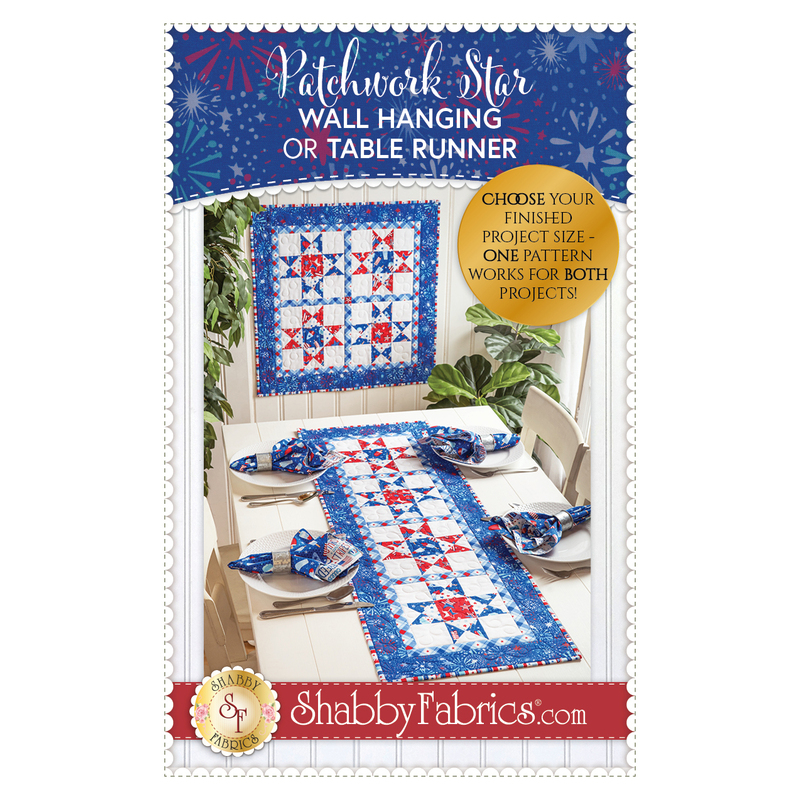 Patchwork Star Wall Hanging or Table Runner - Pattern Front