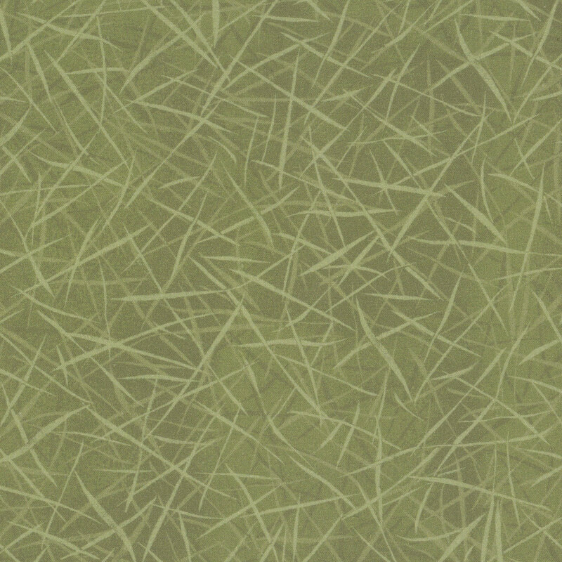 green tonal fabric with abstract lines that create grass-like texture