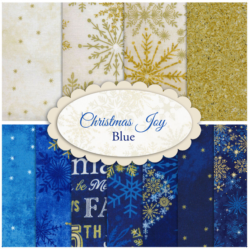 Christmas Joy 11 Fq Set 1 Panel Blue By Northcott Fabrics