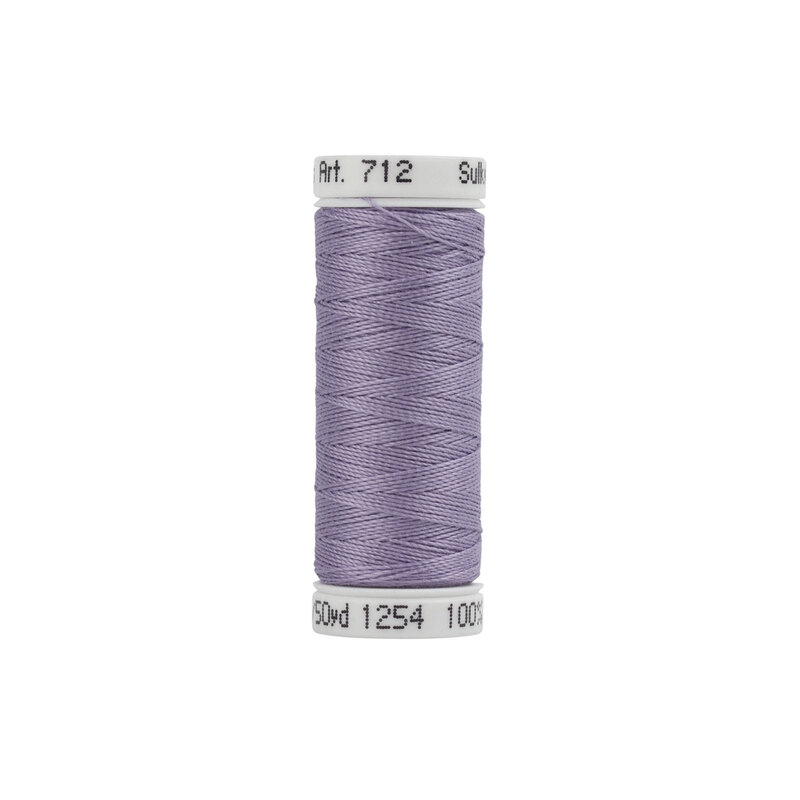 Isolated single spool of Sulky Petite Cotton Thread #1254 Dusty Lavender