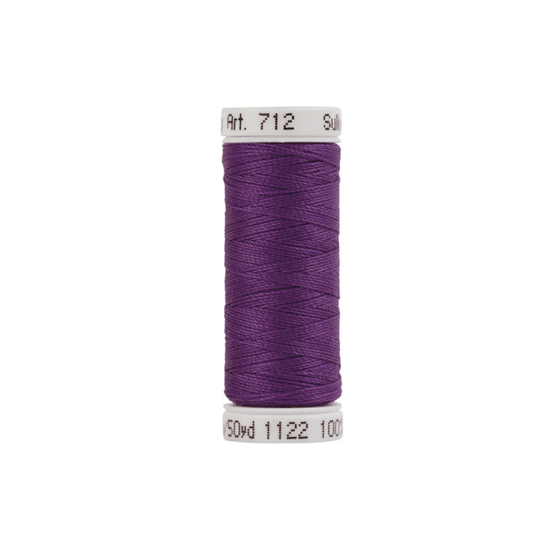 Single isolated spool of Sulky Cotton Petites Thread #1122 Purple