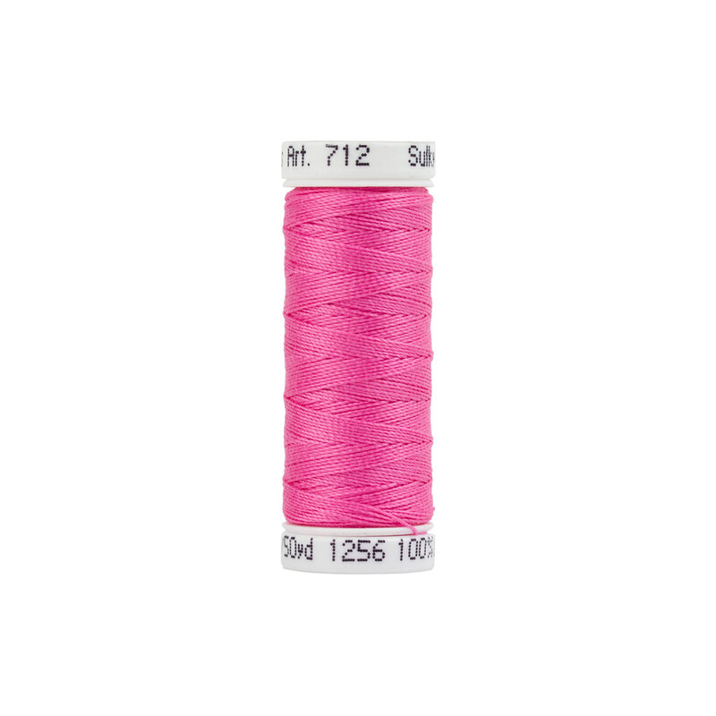 Single isolated spool of Sulky Cotton Petites Thread 712-1256 Sweet Pink on a white background