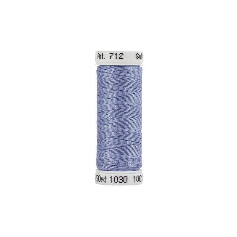 Single isolated spool of Sulky Cotton Petites Thread 712-1030 Periwinkle on a white background