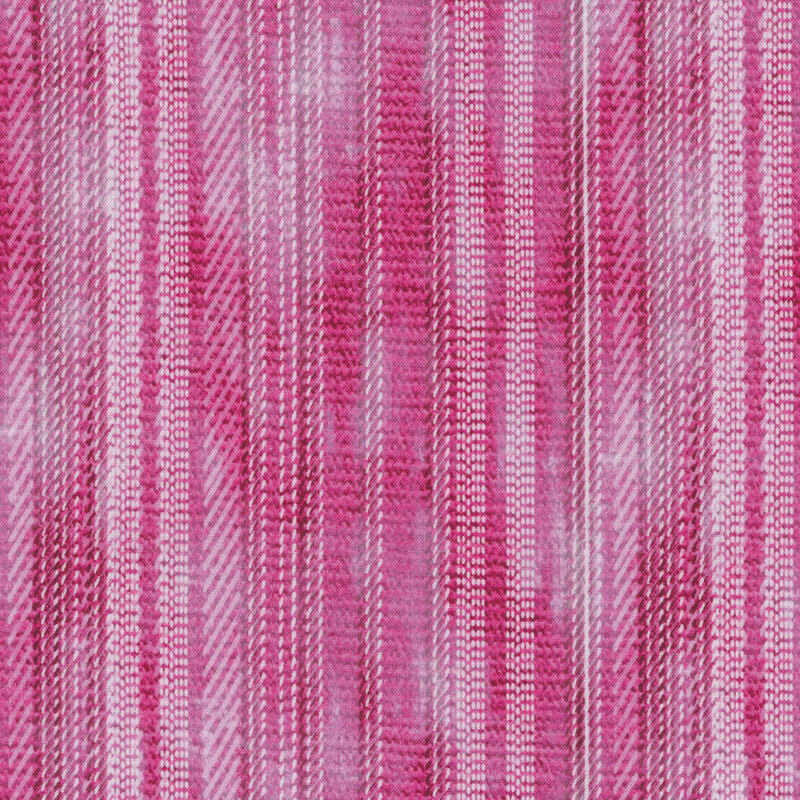 Pink mottled fabric with stripes that have a woven look