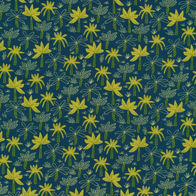 palm trees on a dark blue background