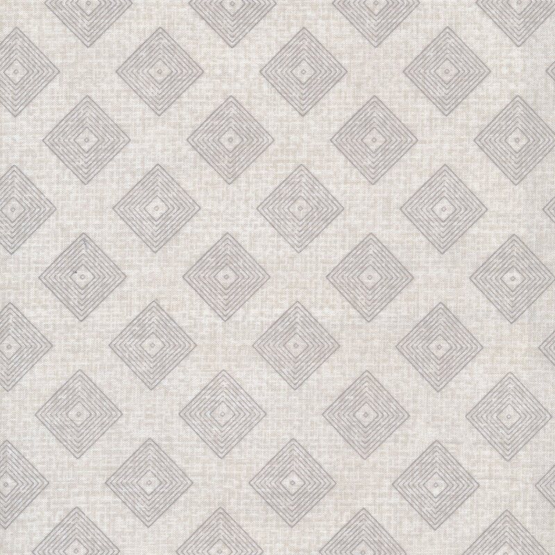 grey diamond pattern on woven textured taupe background
