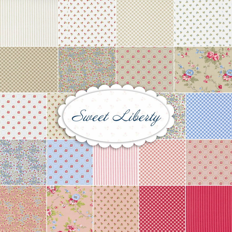 collage of fabric in Sweet Liberty Moda collection