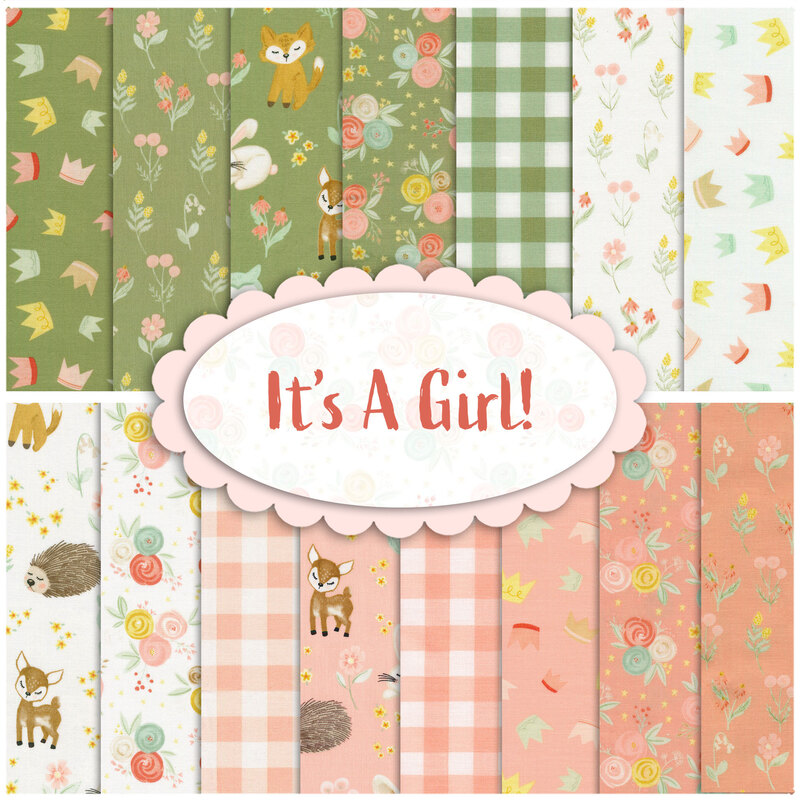 It s A Girl 10 Squares By Riley Blake Designs Shabby Fabrics