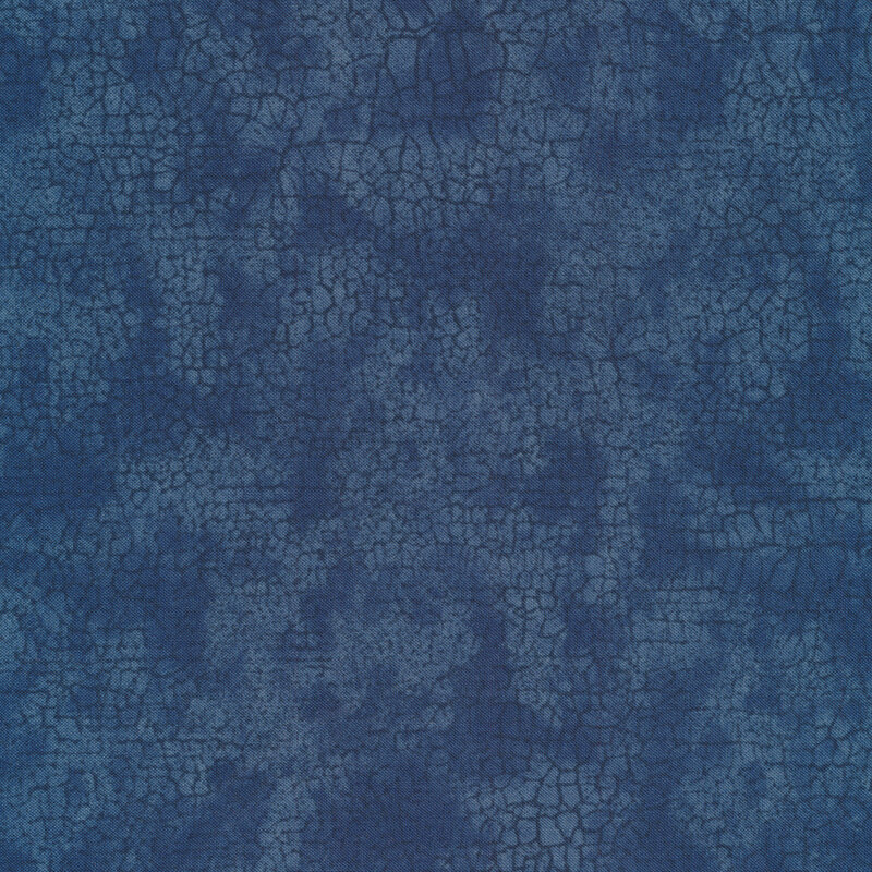 Mottled tonal blue fabric features crackle texture design | Shabby Fabrics