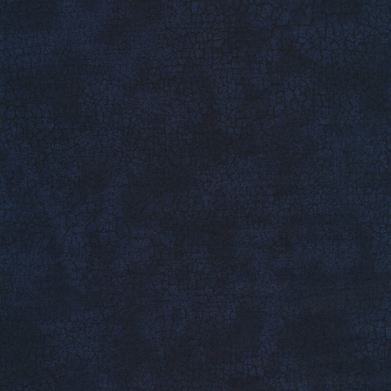 Mottled tonal dark blue fabric features crackle texture design | Shabby Fabrics
