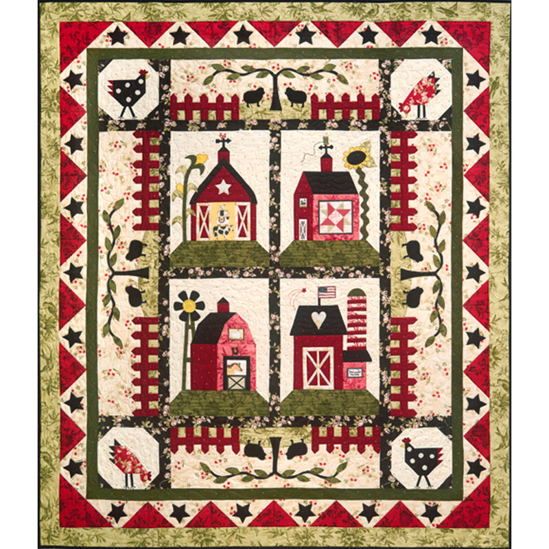 Little Red Barns Complete Set of 6 Patterns front