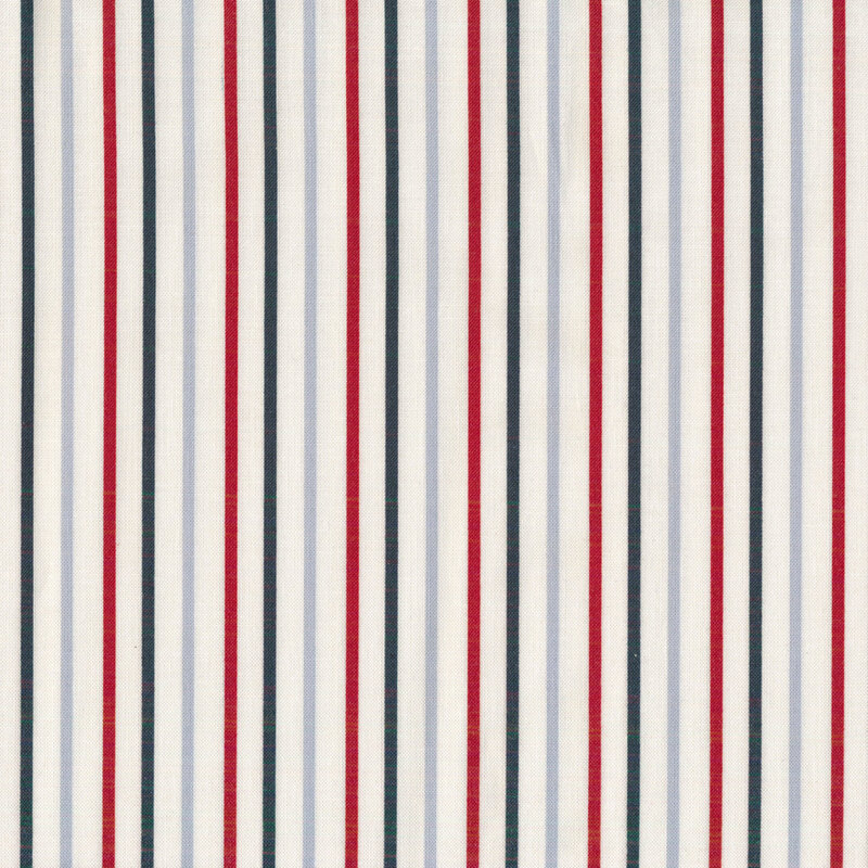 fabric with vertical striped navy, red white and blue colors 