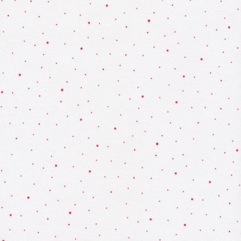 cream fabric with small red dots