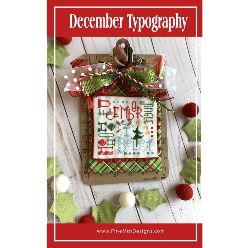 front of december typography pattern