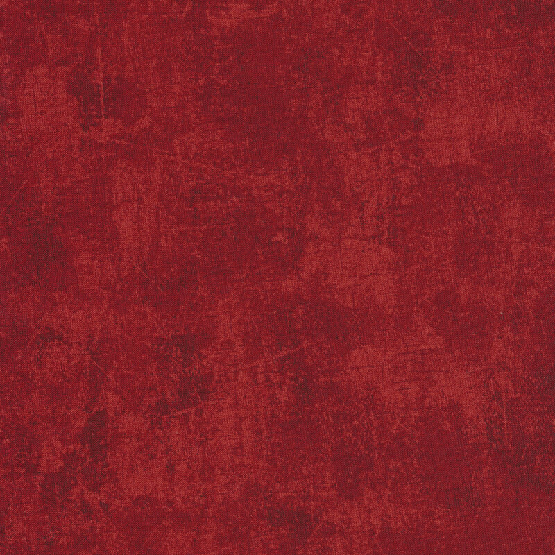bold red fabric with a mottled design and tonal cracked canvas texture