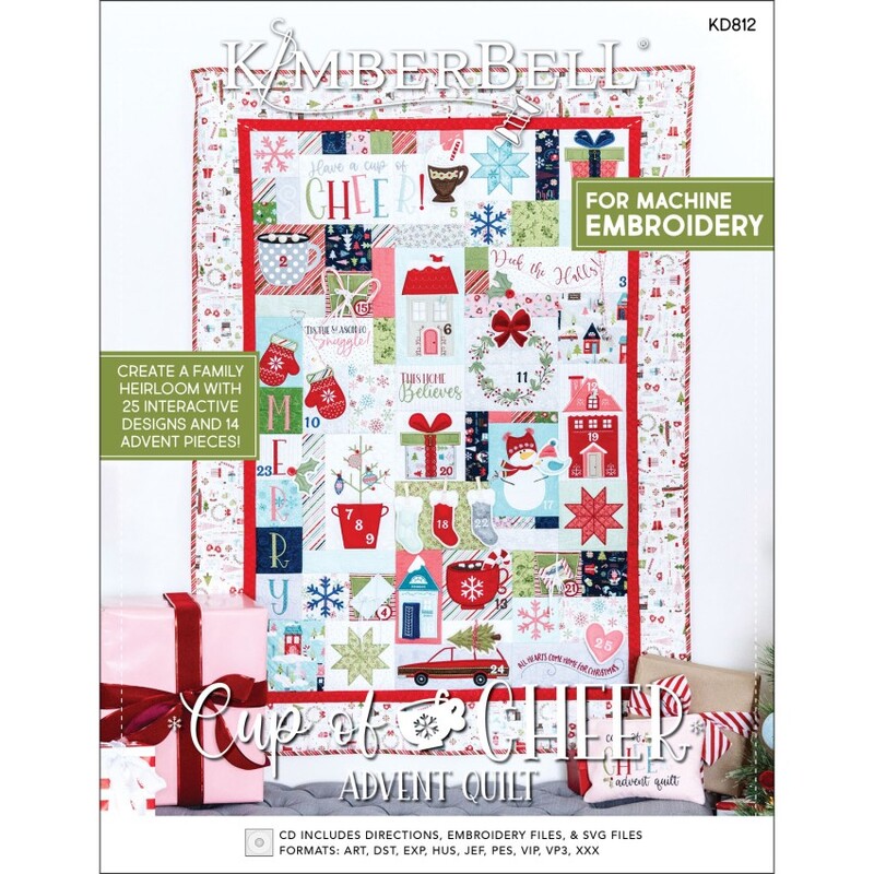 front of cup of cheer advent quilt cd and book