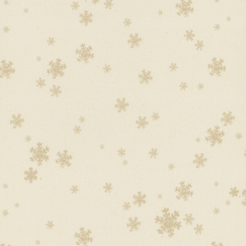 Small light tan snowflakes on a solid cream background