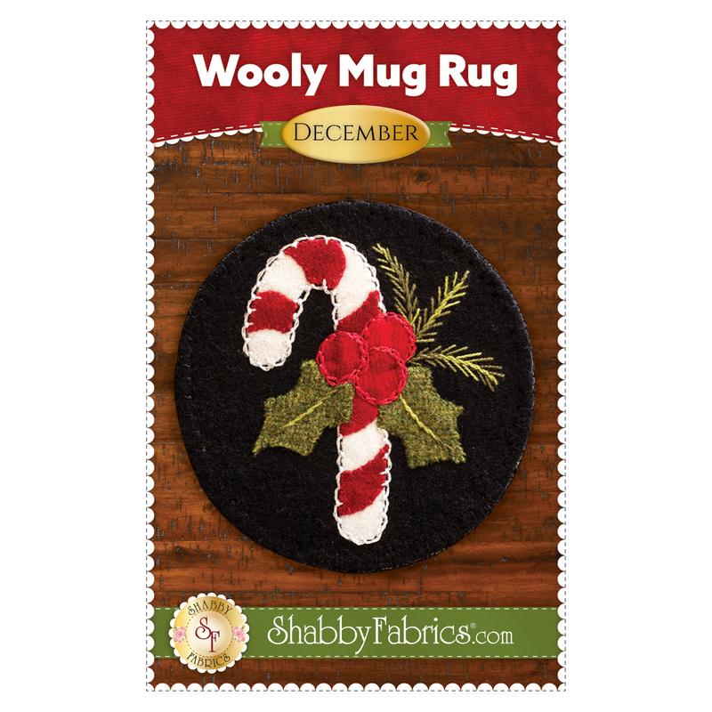 The front of the Wooly Mug Rug pattern by Shabby Fabrics