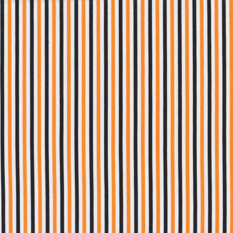 White fabric with orange and black alternating stripes
