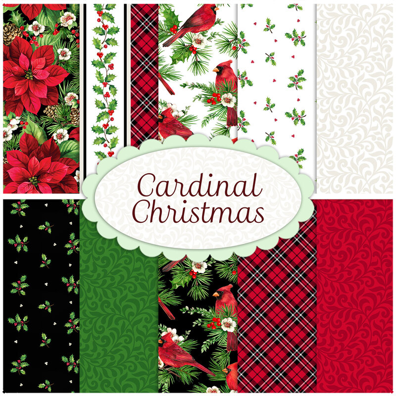 Cardinal Christmas 10 Fq Set From Northcott Fabrics Shabby Fabrics