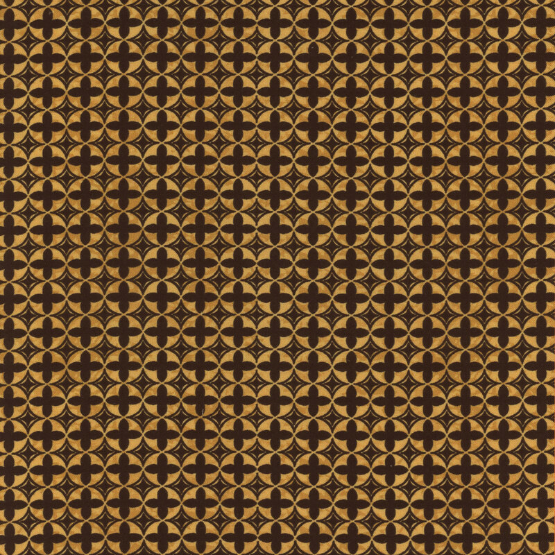 Geometric tiled yellow and black fabric