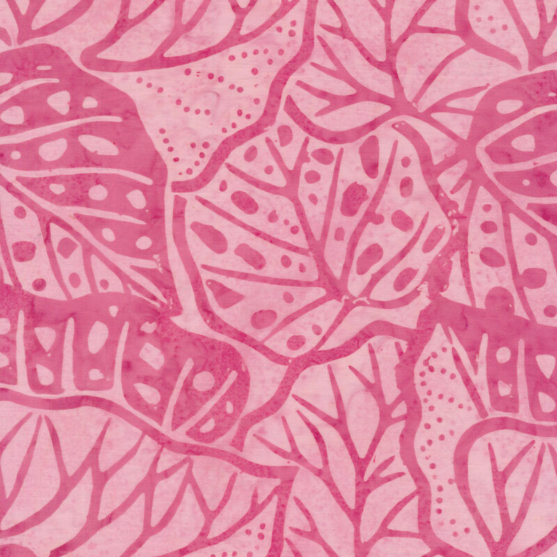 light and dark pink colored monstera leaf print