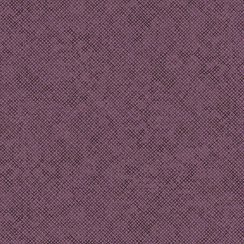 A dark lilac purple fabric with a tonal textured crosshatch design