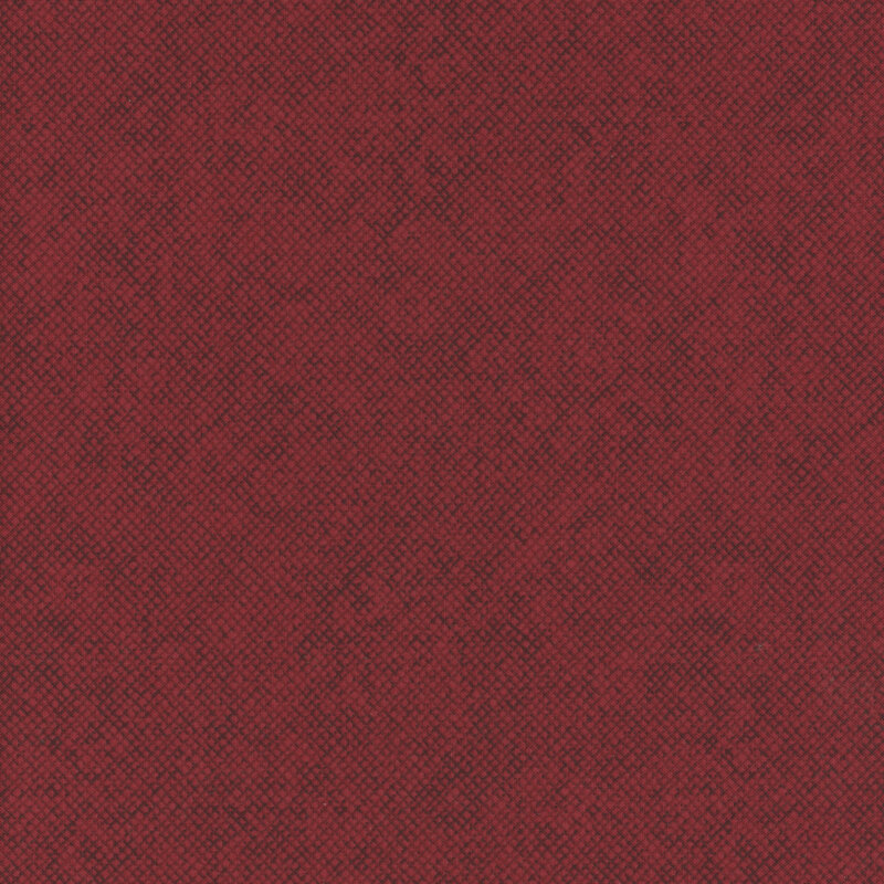 A dark red fabric with a tonal textured crosshatch design