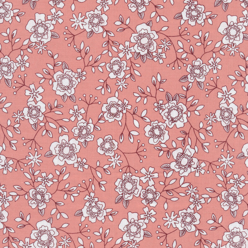 Light pink fabric with small white flowers all over