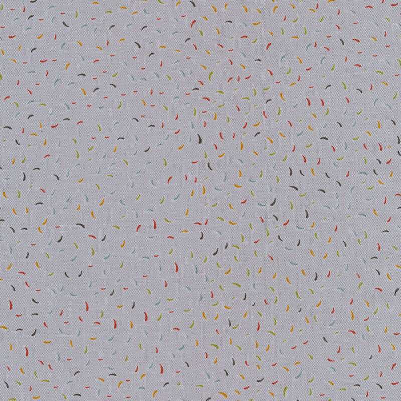 Gray fabric with colorful confetti tossed throughout
