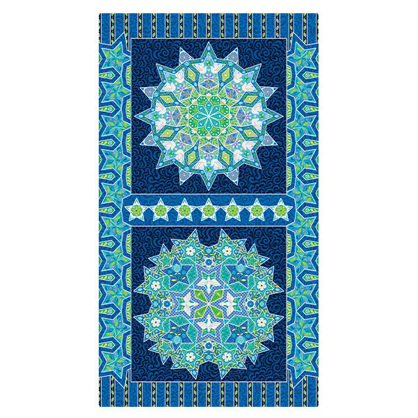 abstract blue and green panel from the Peace on Earth - Winter collection