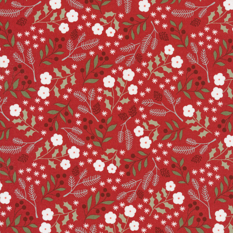 Christmas Eve 5181-16 Cranberry by Lella Boutique for Moda Fabrics  Shabby Fabrics