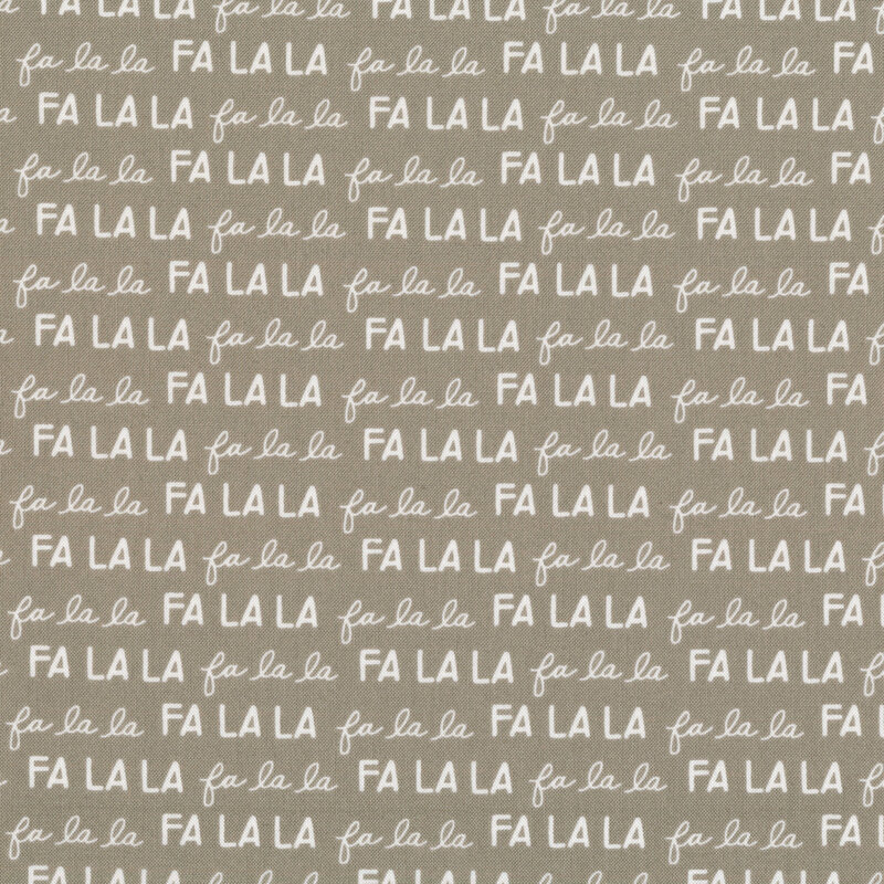 fabric featuring the words 'Fa La La