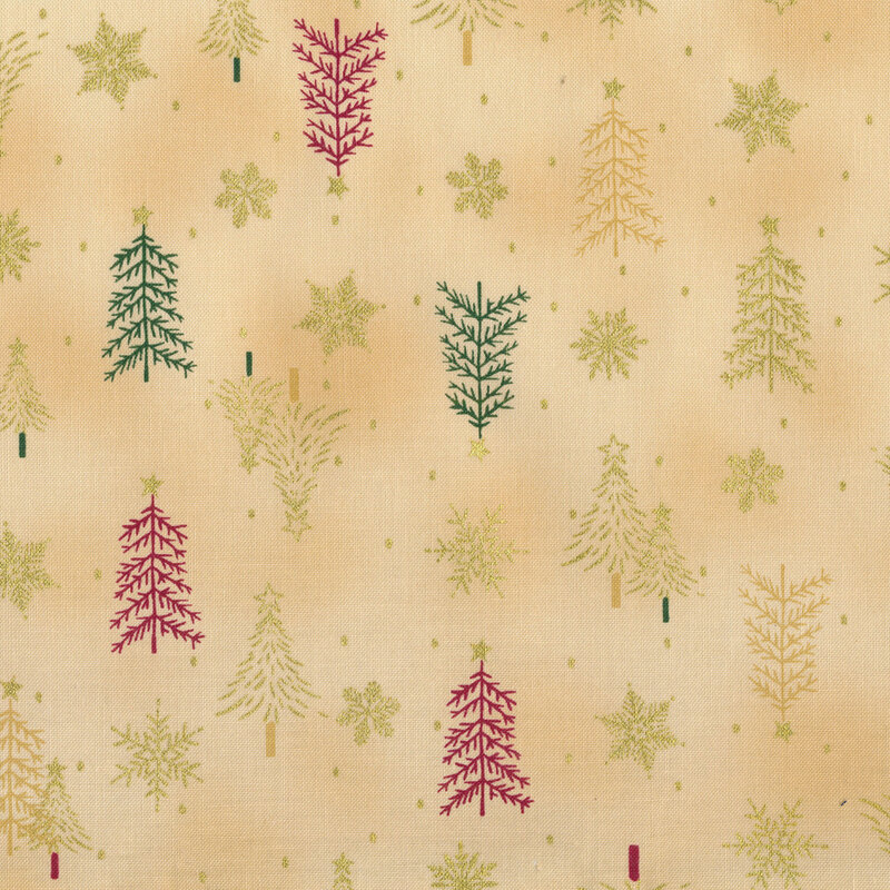 Stof Christmas Frosty Snowflake 4590203 Beige/Gold by Stof Fabrics