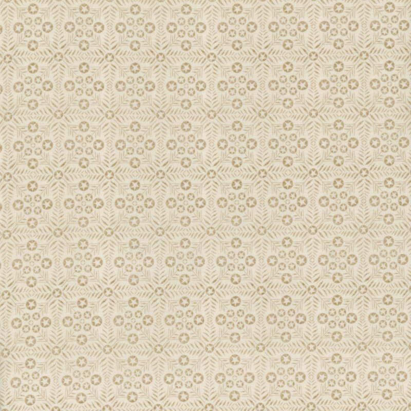 fabric featuring tiled geometric pattern in tonal cream
