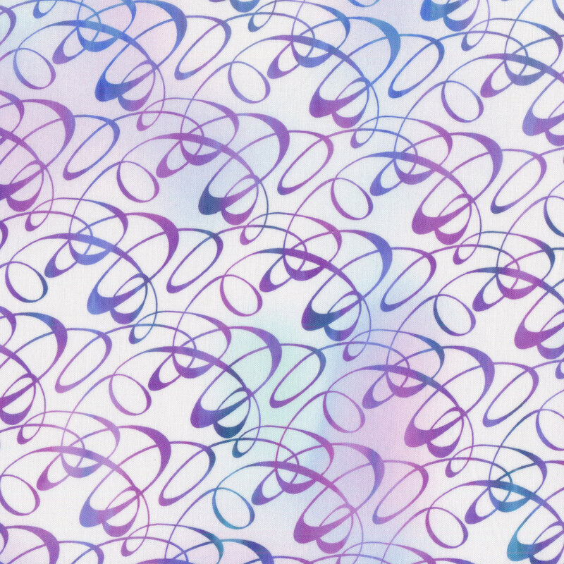 purple and blue swirls on a light purple background