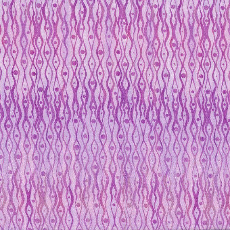 purple waves and dots on a pink mottled background