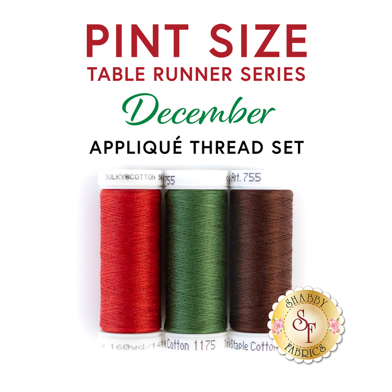 A Pint Size Table Runner December Thread Set on a white background.