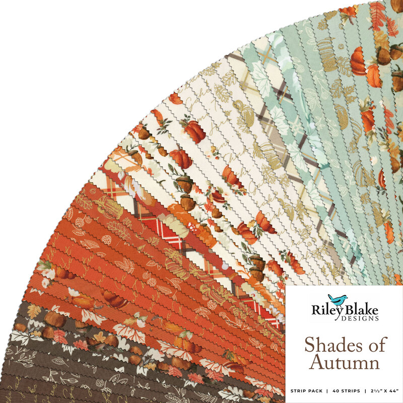 A collage of fabrics included in the Shades of Autumn 2-1/2