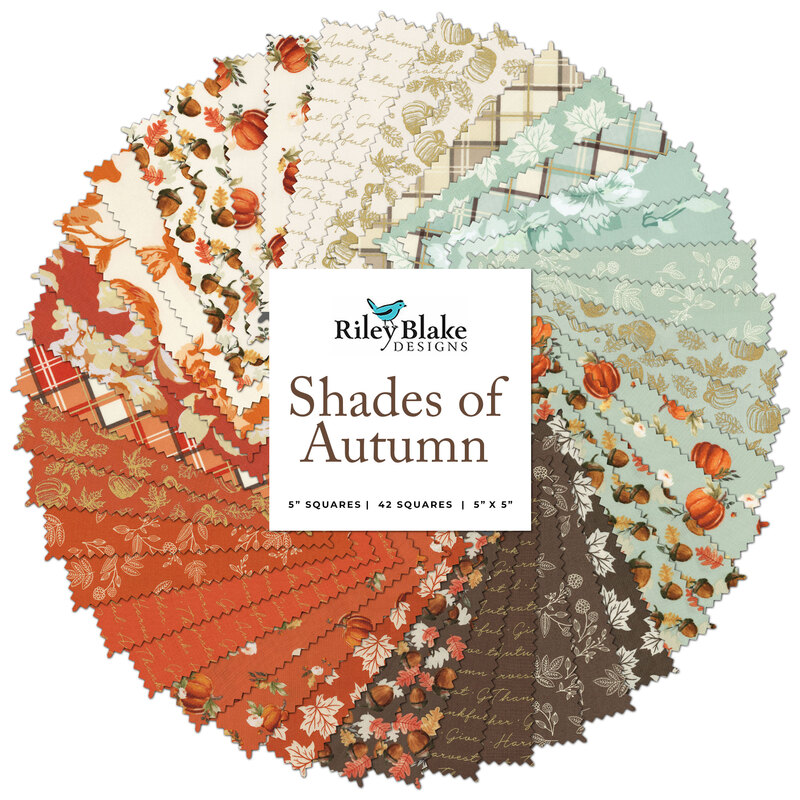 A collage of fabrics included in the Shades of Autumn 5