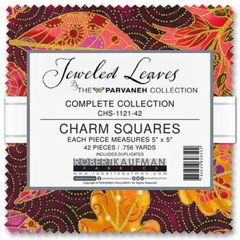 digital image of Charm Squares for Jeweled Leaves collection