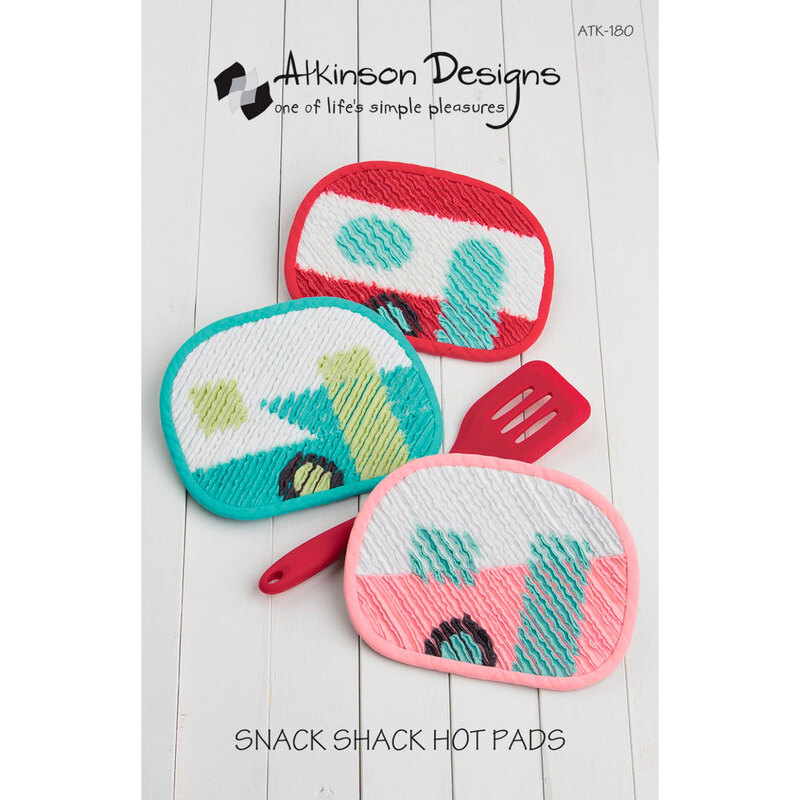 The front of the Snack Shack Hot Pads Pattern by Atkinson Designs