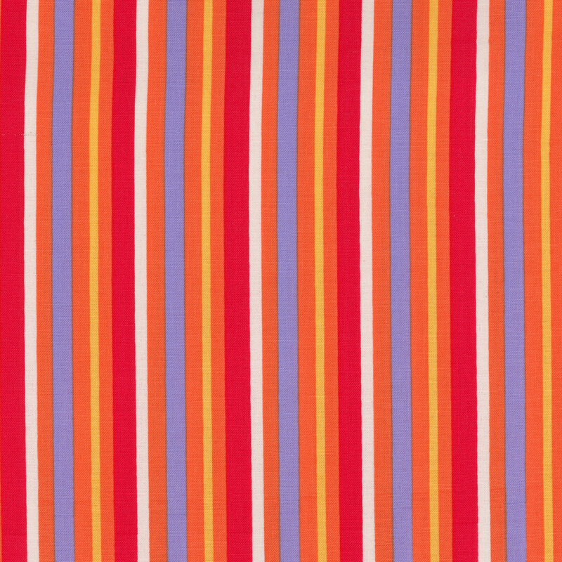 orange, purple, red, and yellow striped fabric