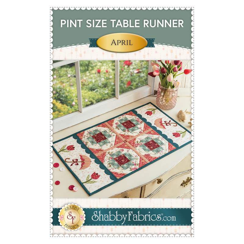 The front of the Pint Size Table Runner pattern for April by Shabby Fabrics