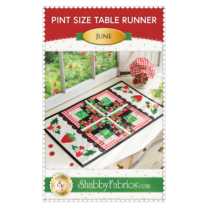 The front of the Pint Size Table Runner pattern for June by Shabby Fabrics