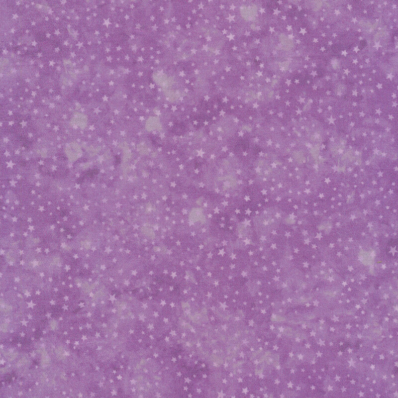 Purple mottled fabric with light purple stars all over