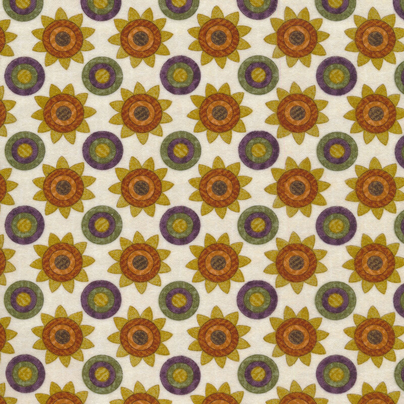 abstract sunflowers on a cream background