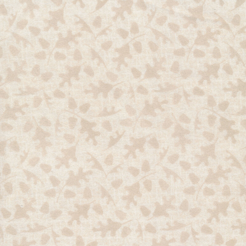 tonal cream fabric of fall leaves on a cream background