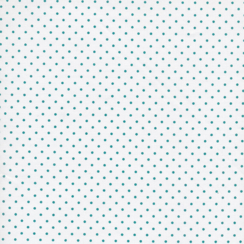 Small teal dots on a white background